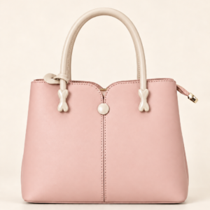 Contrast-Handle Compact Bag - Pink