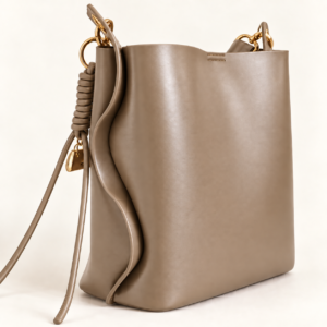 Sculpted Bucket Tote - Beige