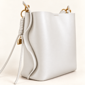 Sculpted Bucket Tote – White