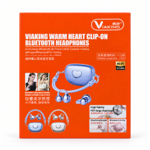 Viaking Warm Heart Clip-On Bluetooth Headphones