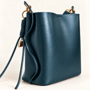 Sculpted Bucket Tote – Turquoise
